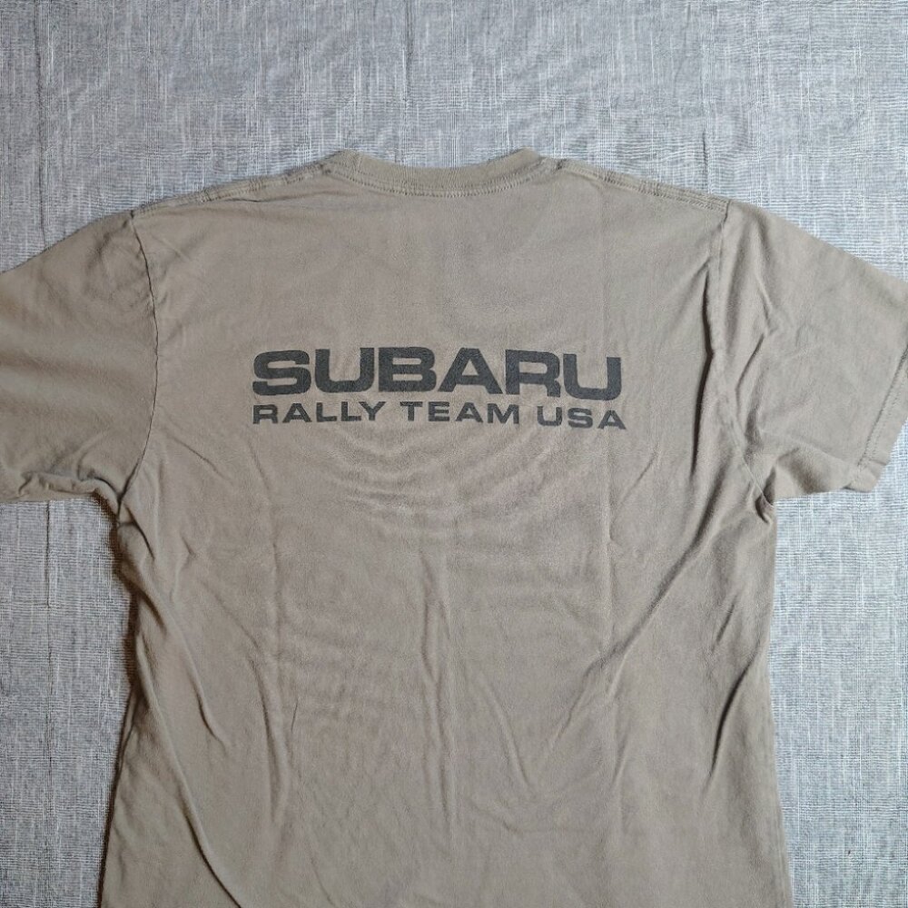 Subaru Rally Team David Higgins #75 USA Shirt Medium Cotton Front and Back Y2K - Picture 4 of 9